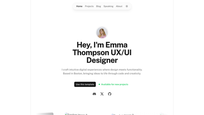 Template Portfolio screenshot